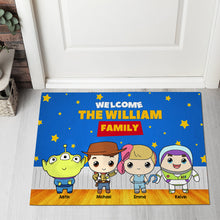 Load image into Gallery viewer, Welcome to Our Family Personalized Cartoon Doormat Doormat PopCulturePrints
