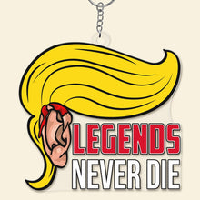 Load image into Gallery viewer, Legends Never Die Keychain with Iconic Yellow Hair Keychains PopCulturePrints
