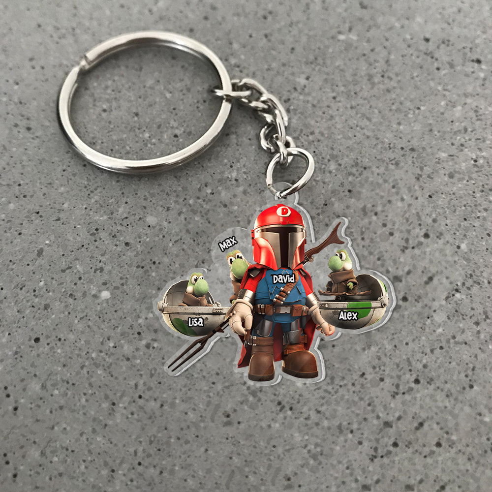 Personalized Dad Keychain - Star Hero Theme