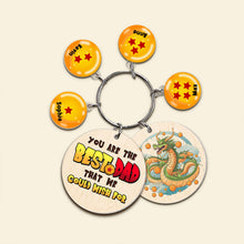 Load image into Gallery viewer, Personalized Dragon Charm Keychain for Dad Keychains PopCulturePrints
