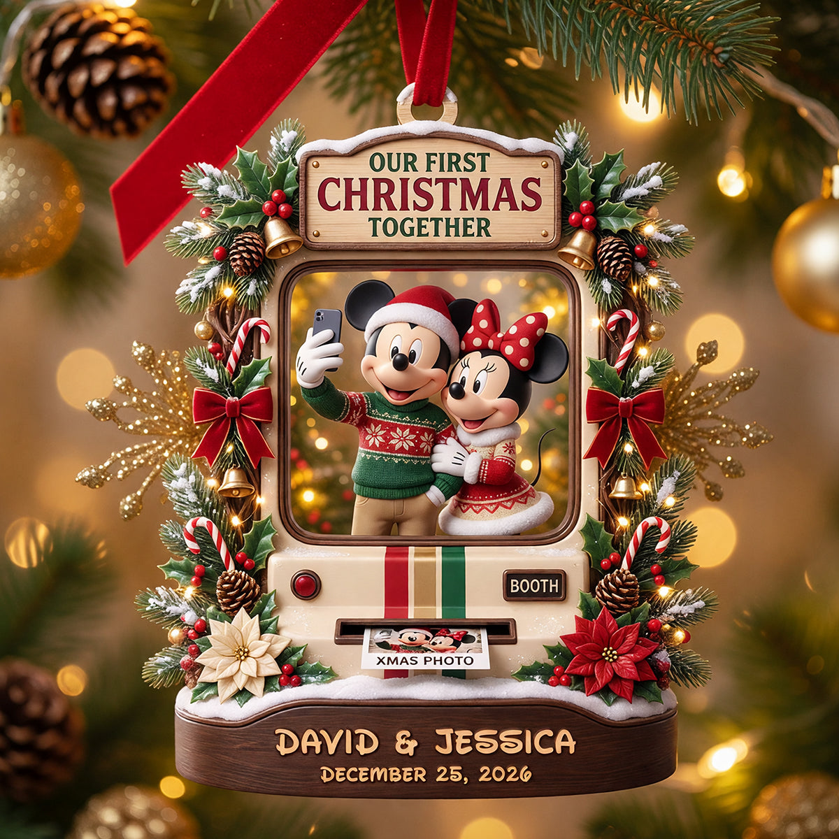 Our First Christmas Together Ornament - Personalized Gift for Couples