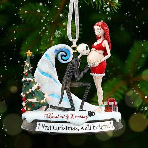 Celebrate Your Growing Family - Pregnant Couple Christmas Ornament - Personalized Gift Ornament PopCulturePrints