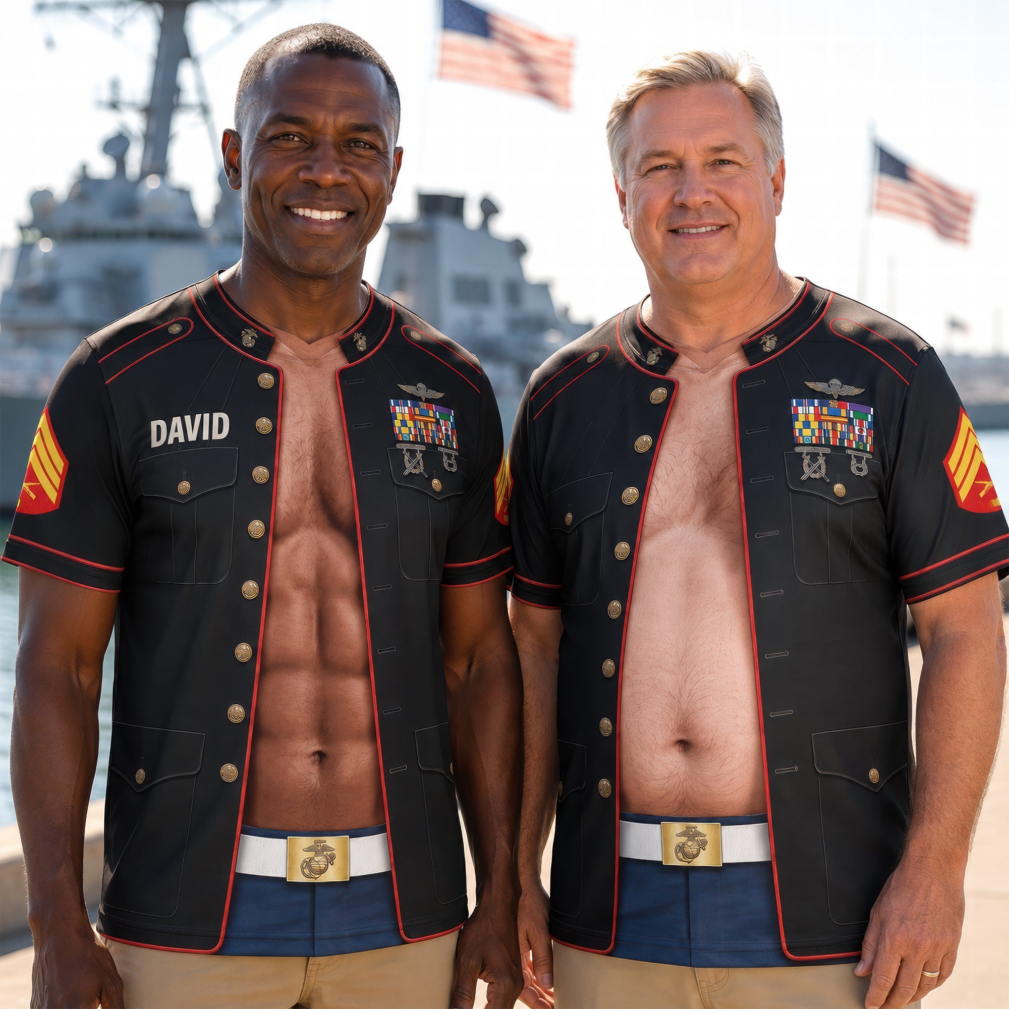 Proud to Serve: Personalize Your Military Shirt - Unique Gift for Veterans AOP Products PopCulturePrints