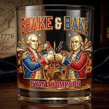 Load image into Gallery viewer, "Shake &amp; Bake!" Celebrate 250 Years of USA - Personalized Round Glass - Unique Gifts for History Buffs, Collectors &amp; Friends Glass PopCulturePrints
