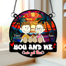 Load image into Gallery viewer, Custom Suncatcher Ornament for Couples | Unique Summer Valentine&#39;s Day Gifts Ornament PopCulturePrints
