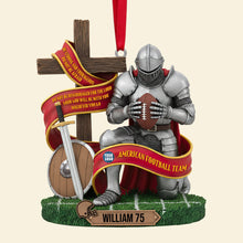 Load image into Gallery viewer, “Be Strong and Courageous” - Personalized Christmas Football Ornament for Christians - Meaningful Gift for Friends, Family, and Sports Enthusiasts Ornament PopCulturePrints
