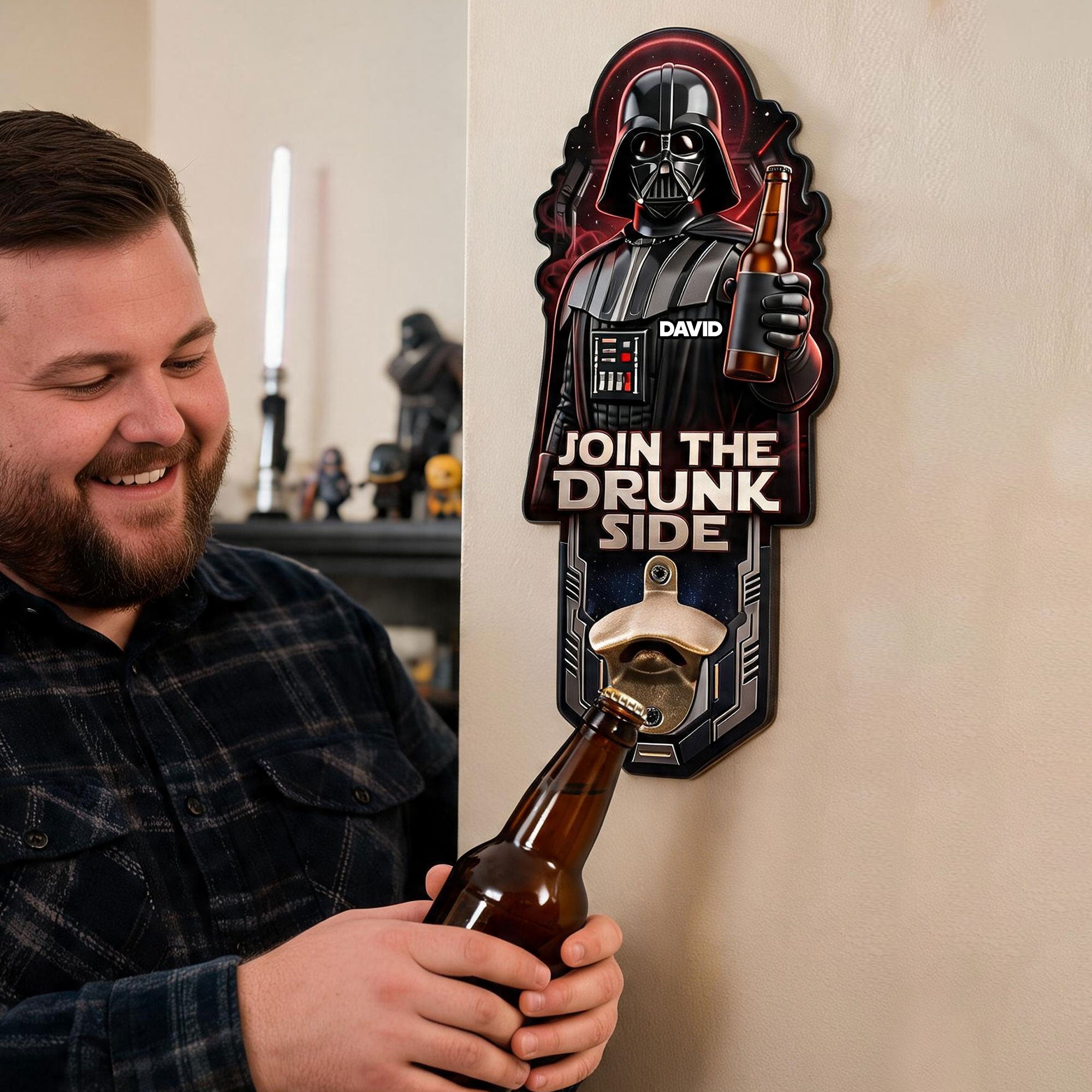 Join the Drunk Side - Personalized Warrior Wall Hanging Bottle Opener