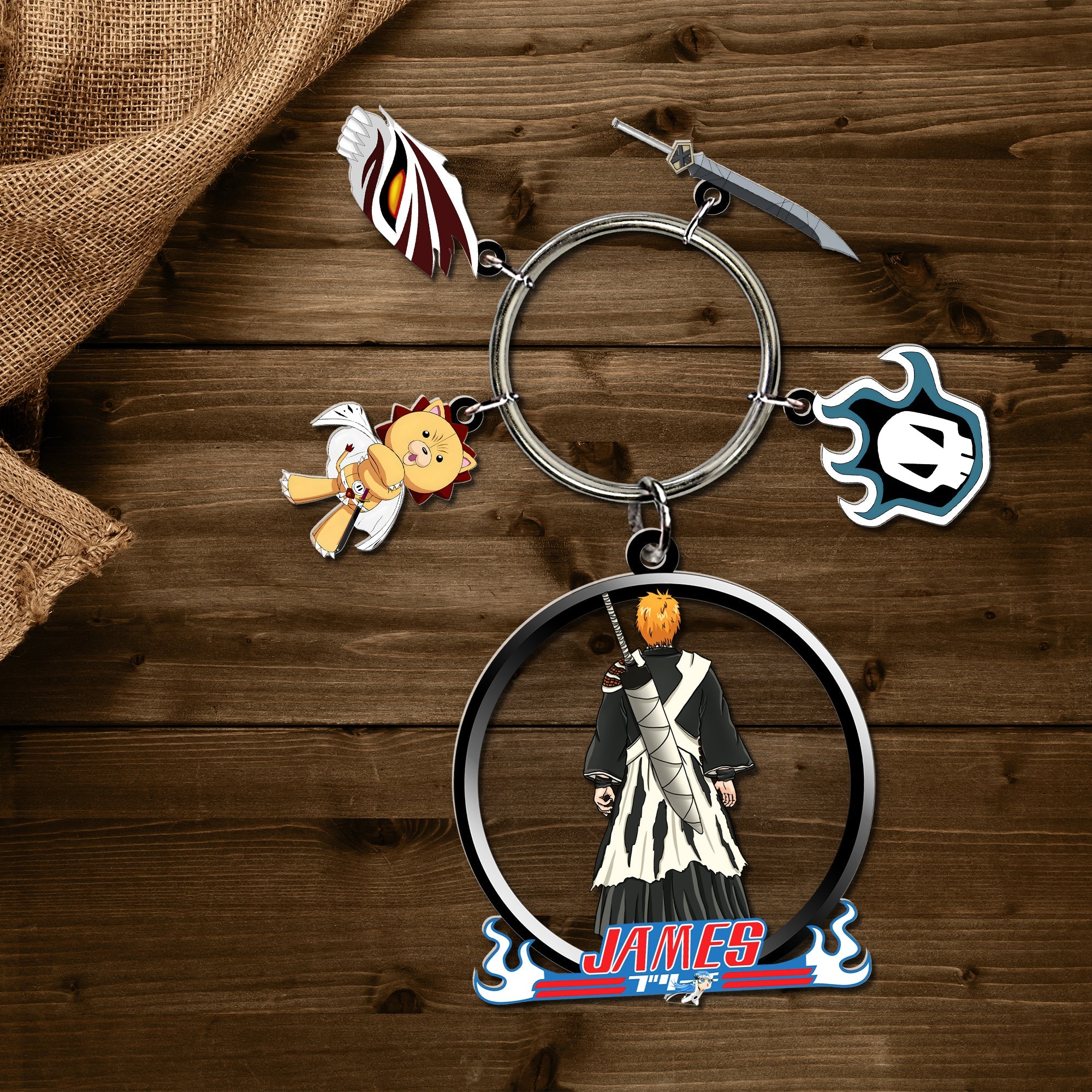 Custom Anime Character Keychain with Charms Keychains PopCulturePrints