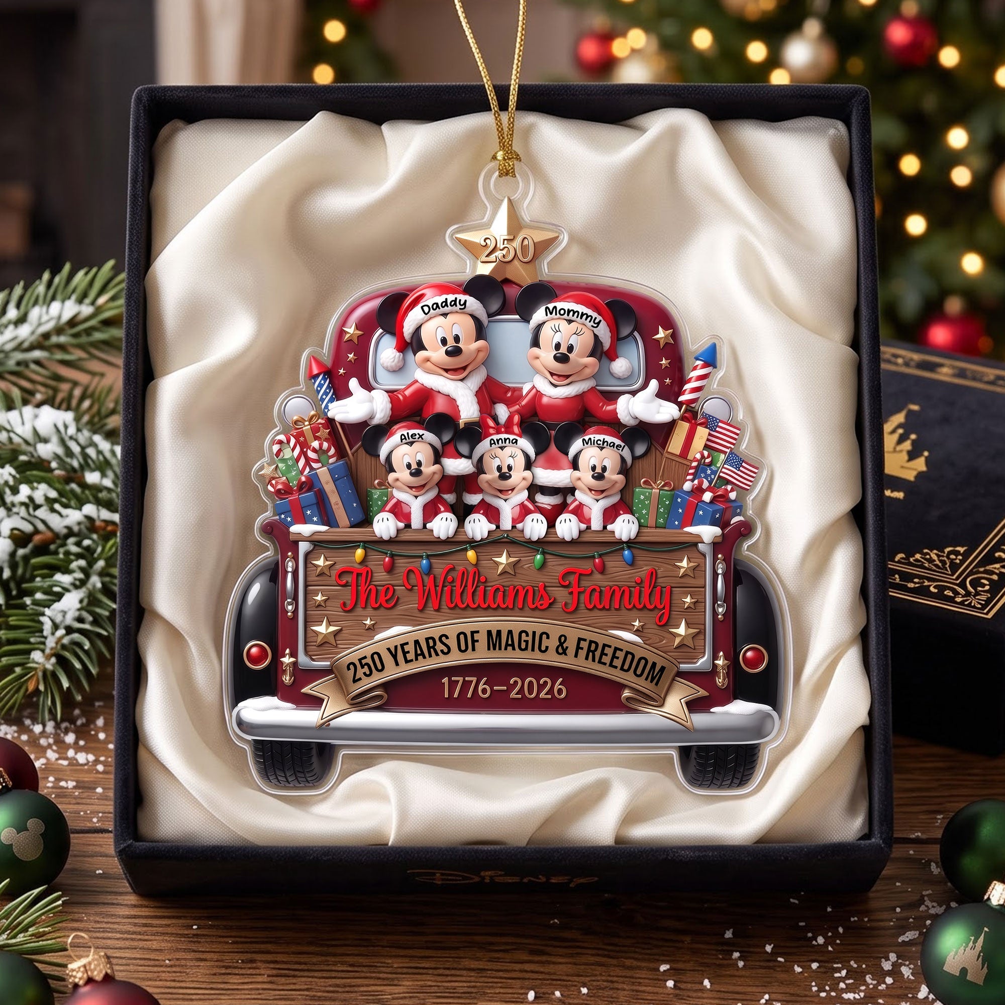 Celebrate Freedom with Customized Family Magic - 250th Years Of Freedom Christmas Ornament
