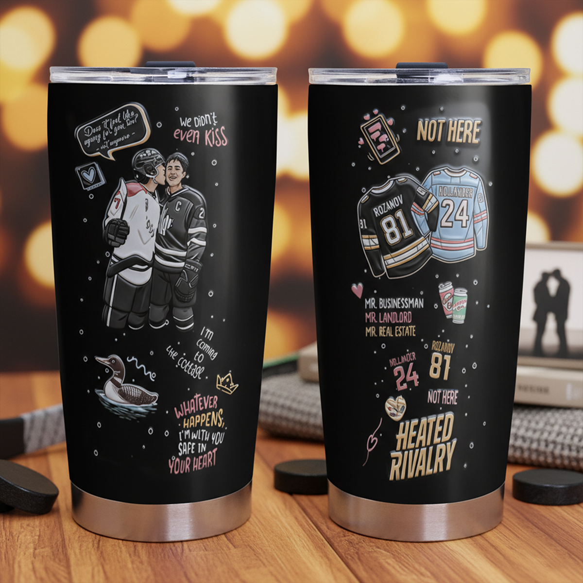 Love Hockey Tumbler - Unique Personalized Gift for LGBTQ+ Pride Tumbler Cup PopCulturePrints
