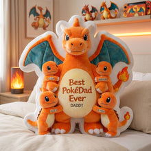 Load image into Gallery viewer, "Best PokéDad Ever" - Custom Shape Pillow for Dads - Unique Personalized Gift Pillow PopCulturePrints
