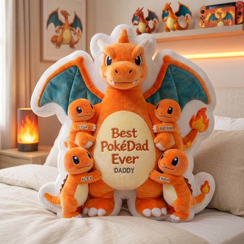 “Best PokeDad Ever” - Custom Shape Pillow - Perfect Personalized Gift for Dads, Grandpas, and More Pillow PopCulturePrints