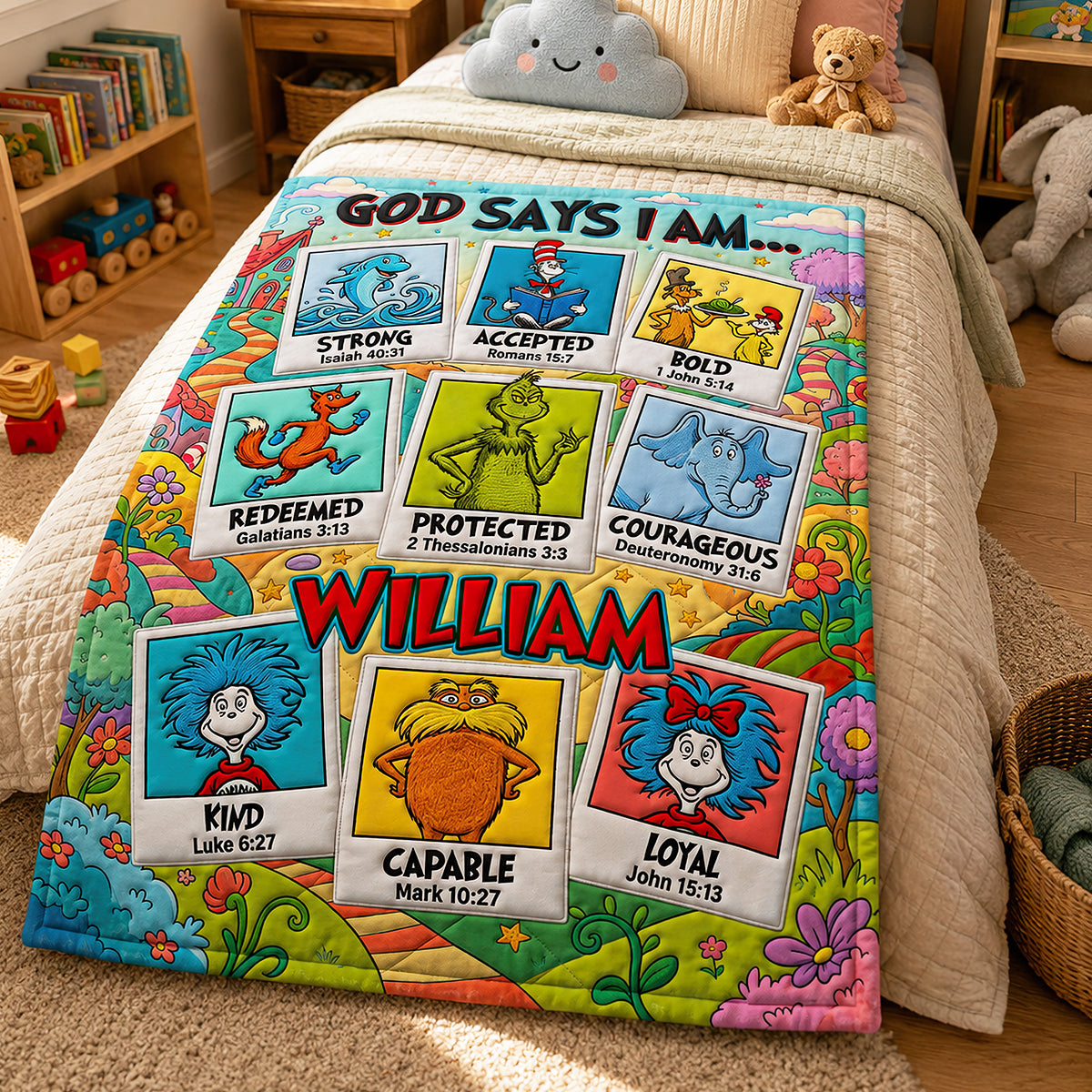 God Says I Am... - Personalized Christian Blanket for Faithful Souls