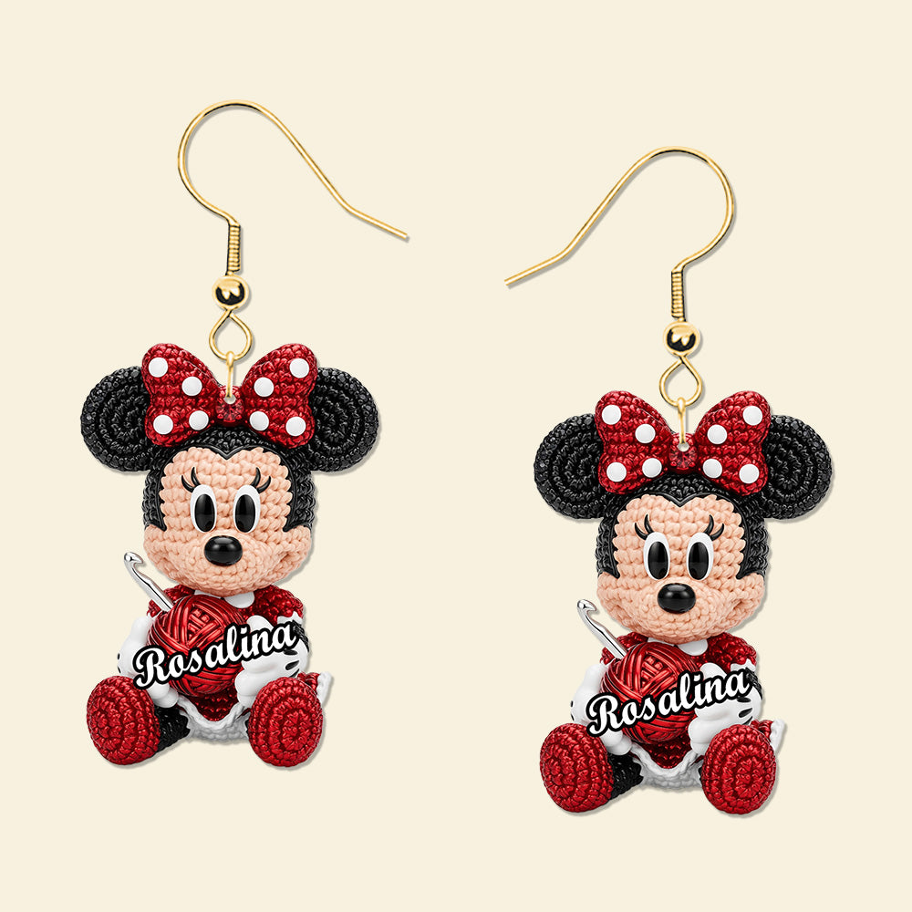 “Craft Your Style with Charm” - Personalized Cartoon Crochet Earrings - A Unique Gift for Crochet Lovers Earrings PopCulturePrints