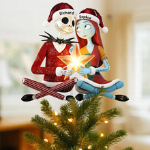 Load image into Gallery viewer, “Together in Spookiness” - Spooky Couple Christmas Tree Topper - Personalized Gift for Couples, Friends, and Halloween Lovers Ornament PopCulturePrints
