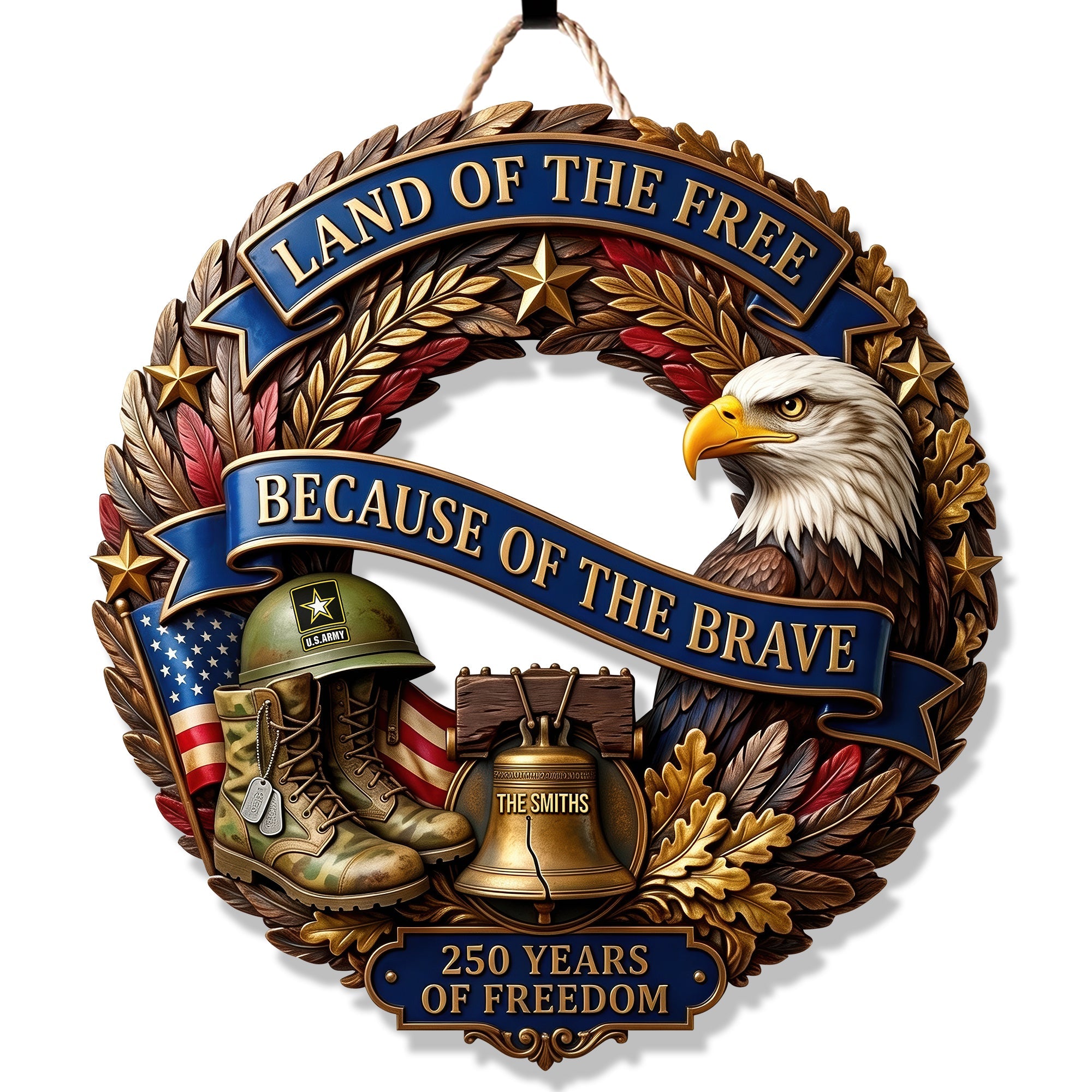 Land Of The Free - A Tribute to America's 250th Anniversary - Custom Acrylic Sign for Veterans