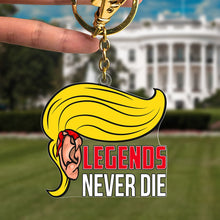 Load image into Gallery viewer, Legends Never Die Keychain with Iconic Yellow Hair Keychains PopCulturePrints

