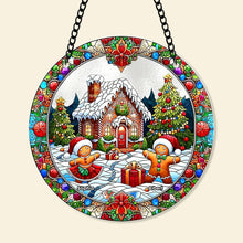 Load image into Gallery viewer, Personalized Christmas Gingerbread Man Suncatcher Ornament
