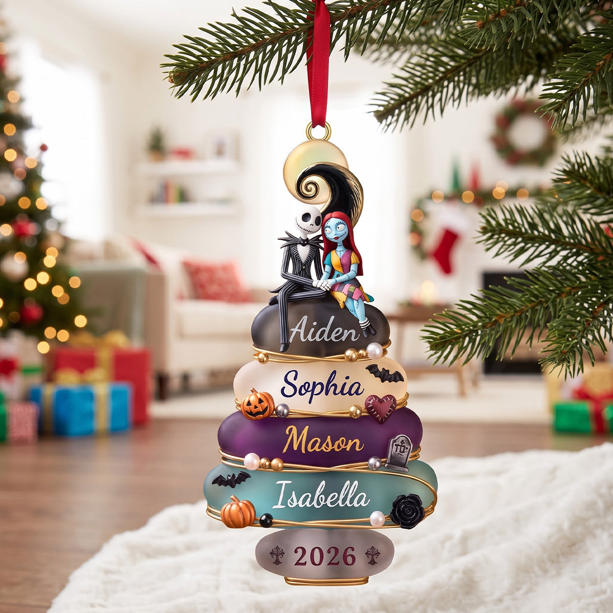 Spooky Family Acrylic Ornament - Personalized Gifts For Family 01natn081026 Ornament PopCulturePrints