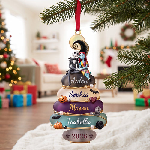 “Spooktacular Family Moments” - Personalized Spooky Family Acrylic Ornament - Custom Gift for Kids, Parents, Couples Ornament PopCulturePrints