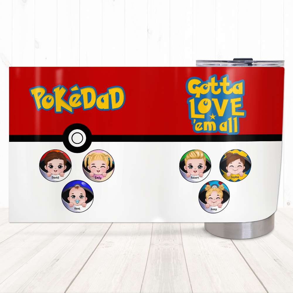 Personalized PokéDad Tumbler - Gotta Love 'Em All