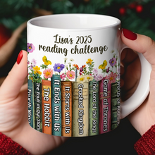 Load image into Gallery viewer, Personalized Book Lover&#39;s Reading Challenge Coffee Mug Coffee Mug PopCulturePrints
