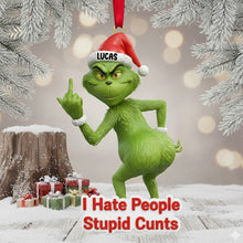 Load image into Gallery viewer, I Hate People Ornament - Funny Personalized Gift for Christmas Ornament PopCulturePrints
