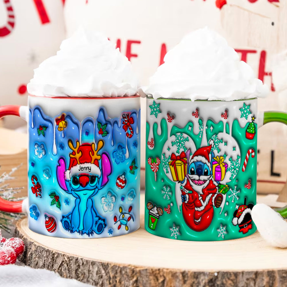 Personalized Cartoon Couple Christmas Mug | Custom Holiday Gift | Valentine's Day Gifts Coffee Mug PopCulturePrints