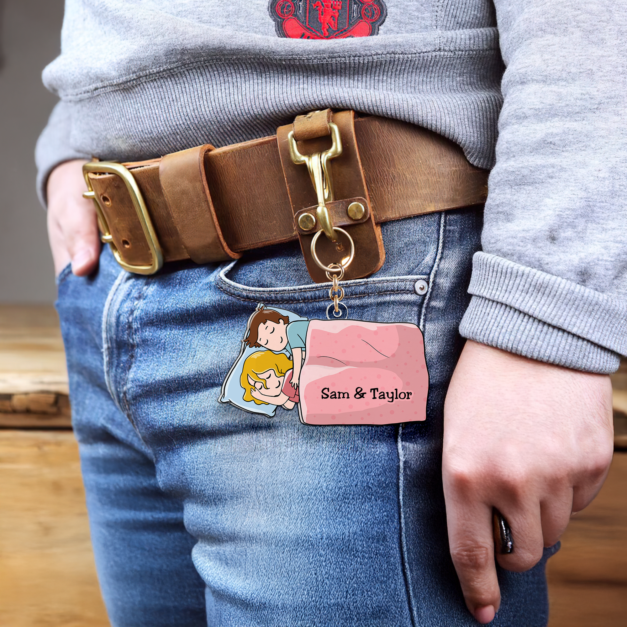 Cute Personalized Couples Keychain - Customizable Valentine's Day Gifts Keychains PopCulturePrints