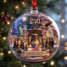 Load image into Gallery viewer, Celebrate Freedom with Our Glory Year Acrylic Christmas Ornament - Personalized Gifts for Patriots
