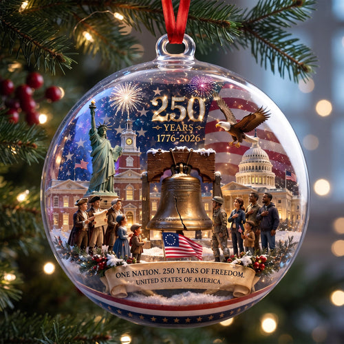 Celebrate Freedom with Our Glory Year Acrylic Christmas Ornament - Personalized Gifts for Patriots Ornament PopCulturePrints