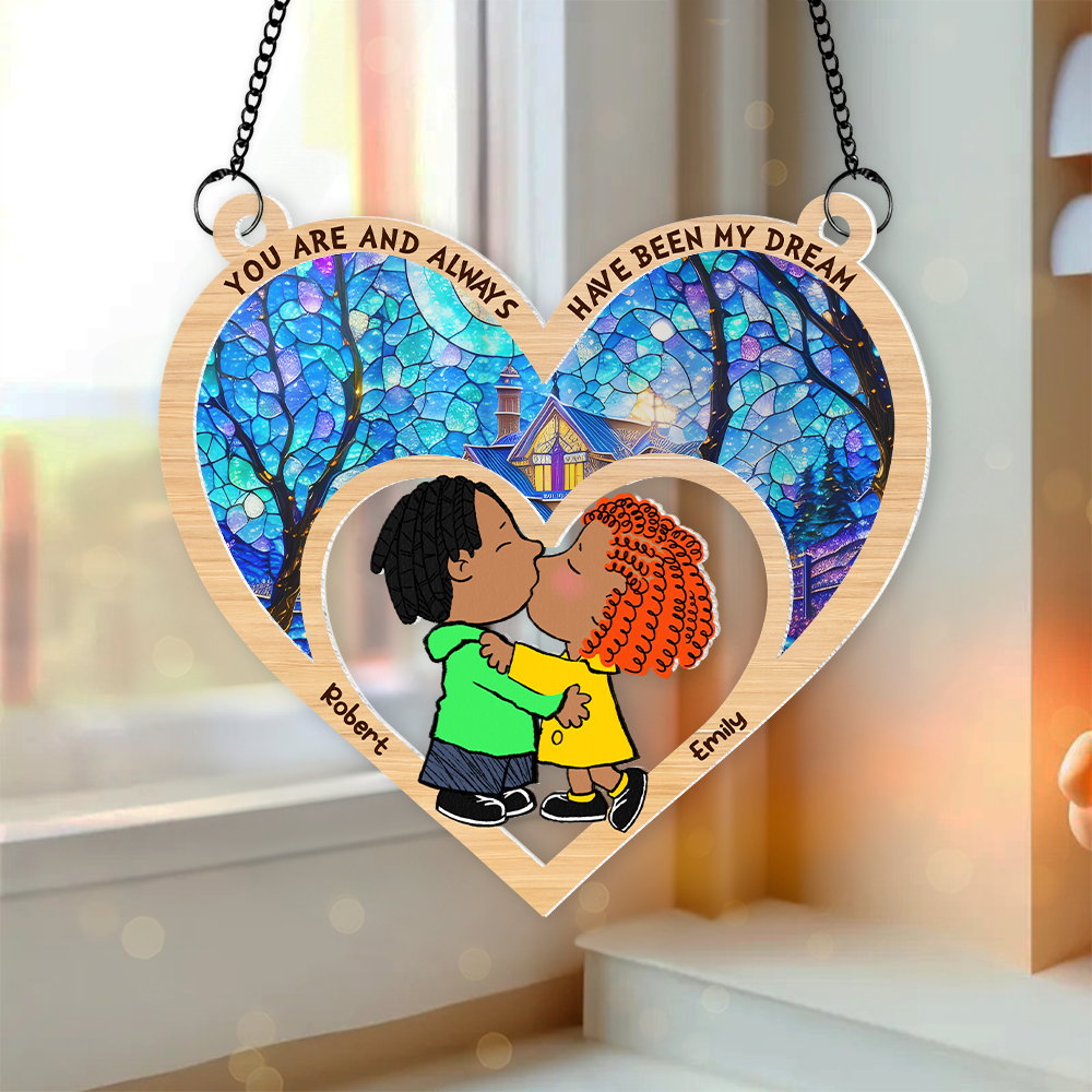 Personalized Love Suncatcher Ornament for Couples Suncatcher PopCulturePrints