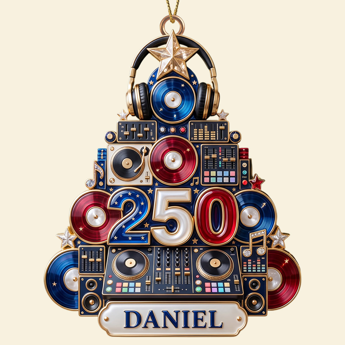 Celebrate the Beat - DJ Holiday Christmas Ornament - Personalized Gifts