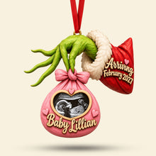 Load image into Gallery viewer, Little Miracle: A Joyful Reminder of New Beginnings - Personalized Acrylic Ornament for Baby Announcements
