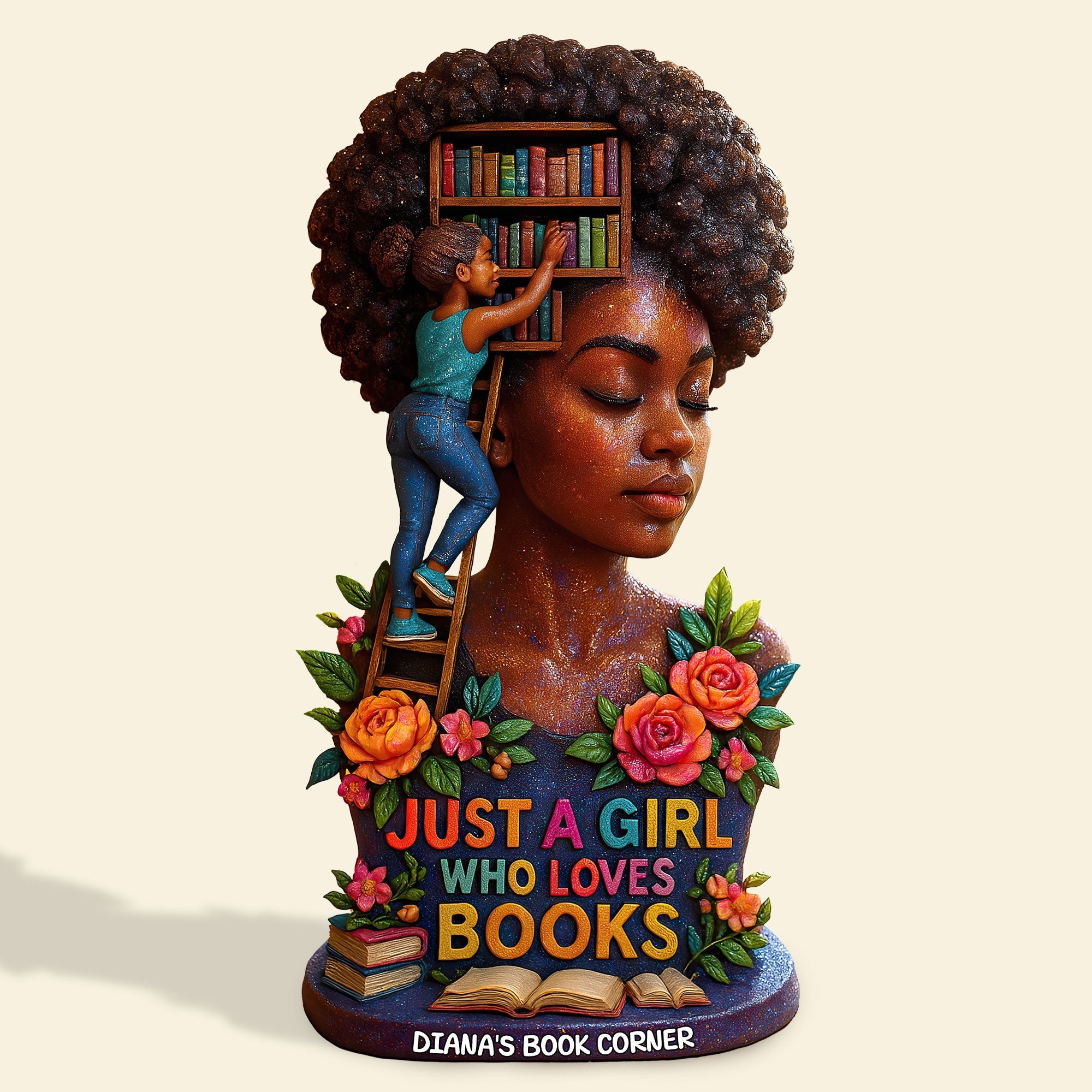 Just A Girl Who Loves Books - Personalized Acrylic Plaque for Book Lovers Shaped Plaques PopCulturePrints