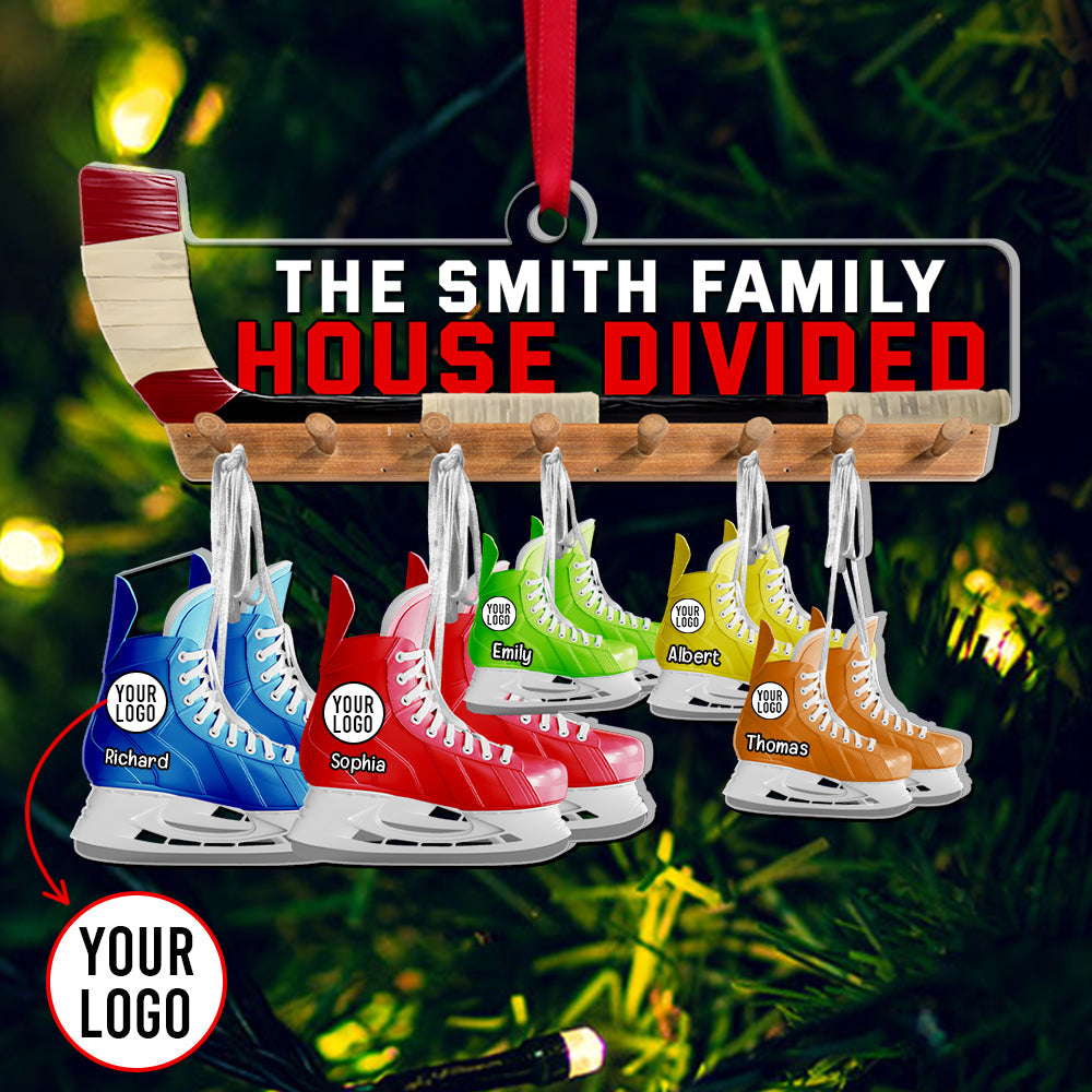 Custom Family Christmas Ornament - House Divided Ice Skates Ornament PopCulturePrints