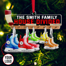 Load image into Gallery viewer, Custom Family Christmas Ornament - House Divided Ice Skates Ornament PopCulturePrints
