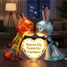 Load image into Gallery viewer, You're My Favorite Partner - Personalized Cute Critter Couple Light Box Gift Light Box PopCulturePrints

