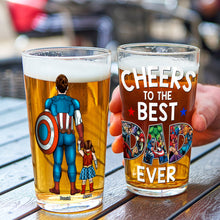 Load image into Gallery viewer, Personalized Super Dad Beer Glass - Custom Father&#39;s Day Gift Beer Glasses PopCulturePrints
