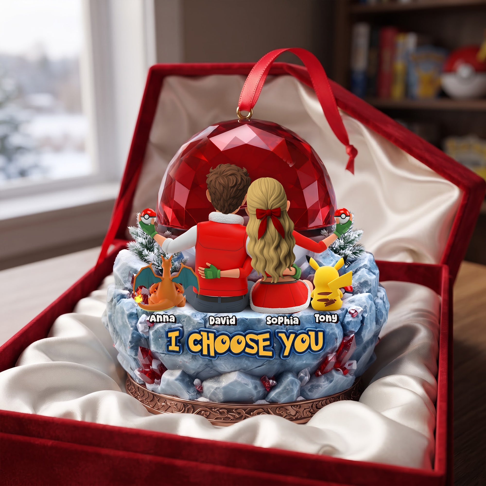 "I Choose You" - Personalized Family Pocket Creatures Christmas Ornament - A Unique Gift for Loved Ones