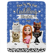 Load image into Gallery viewer, This Is My Cat Cuddling Blanket - Personalized Fleece Blanket for Cat Lovers Fleece Blanket PopCulturePrints
