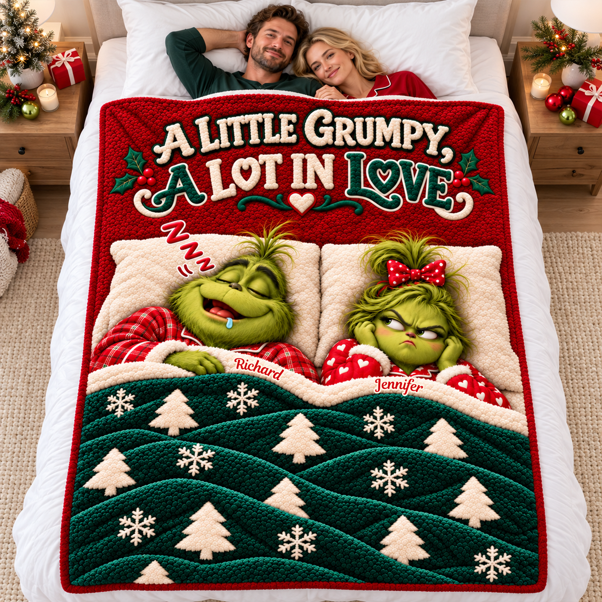 A Little Grumpy, A Lot in Love Blanket - Personalized Gift for Couples
