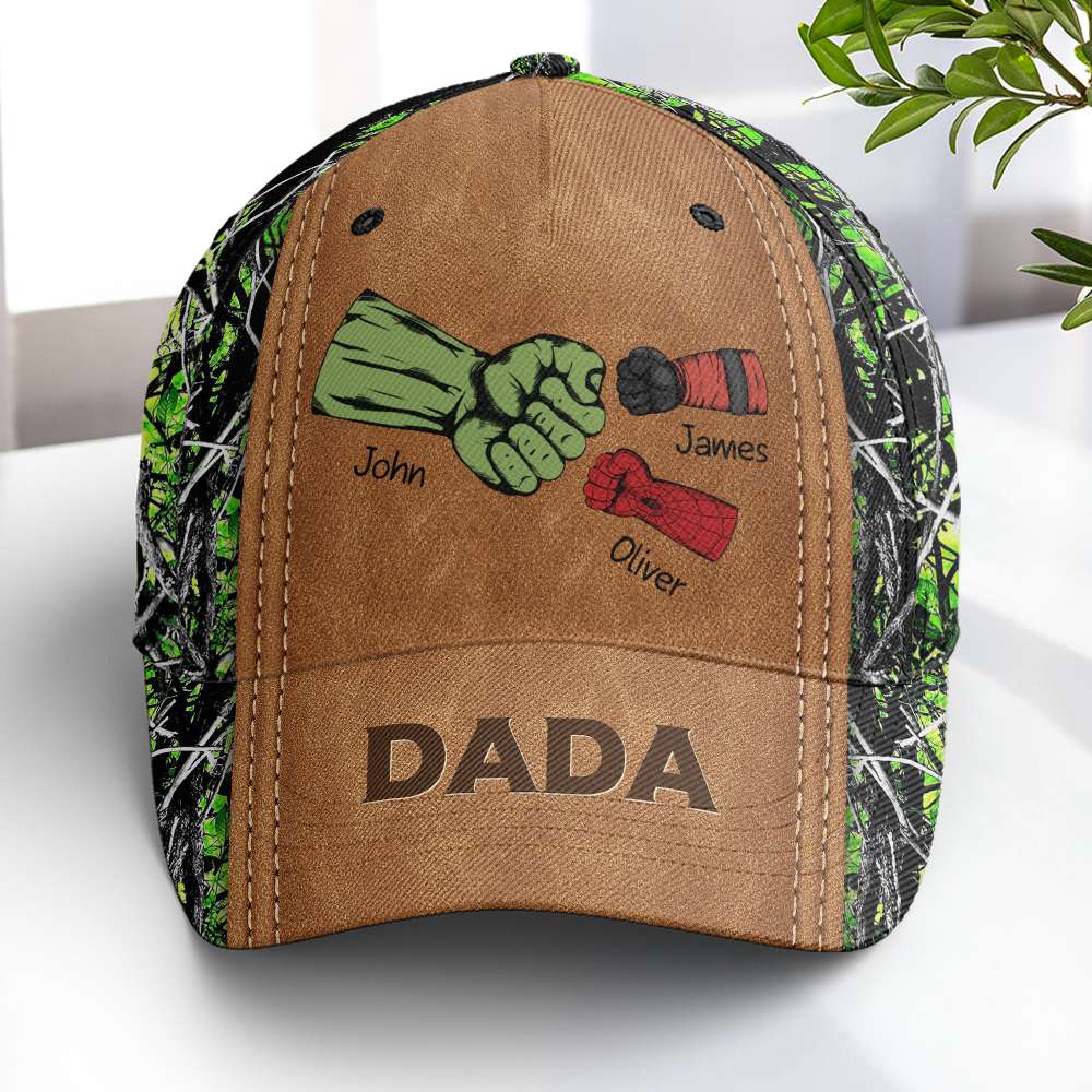 Personalized Superhero Dad Cap - Custom Name Gifts