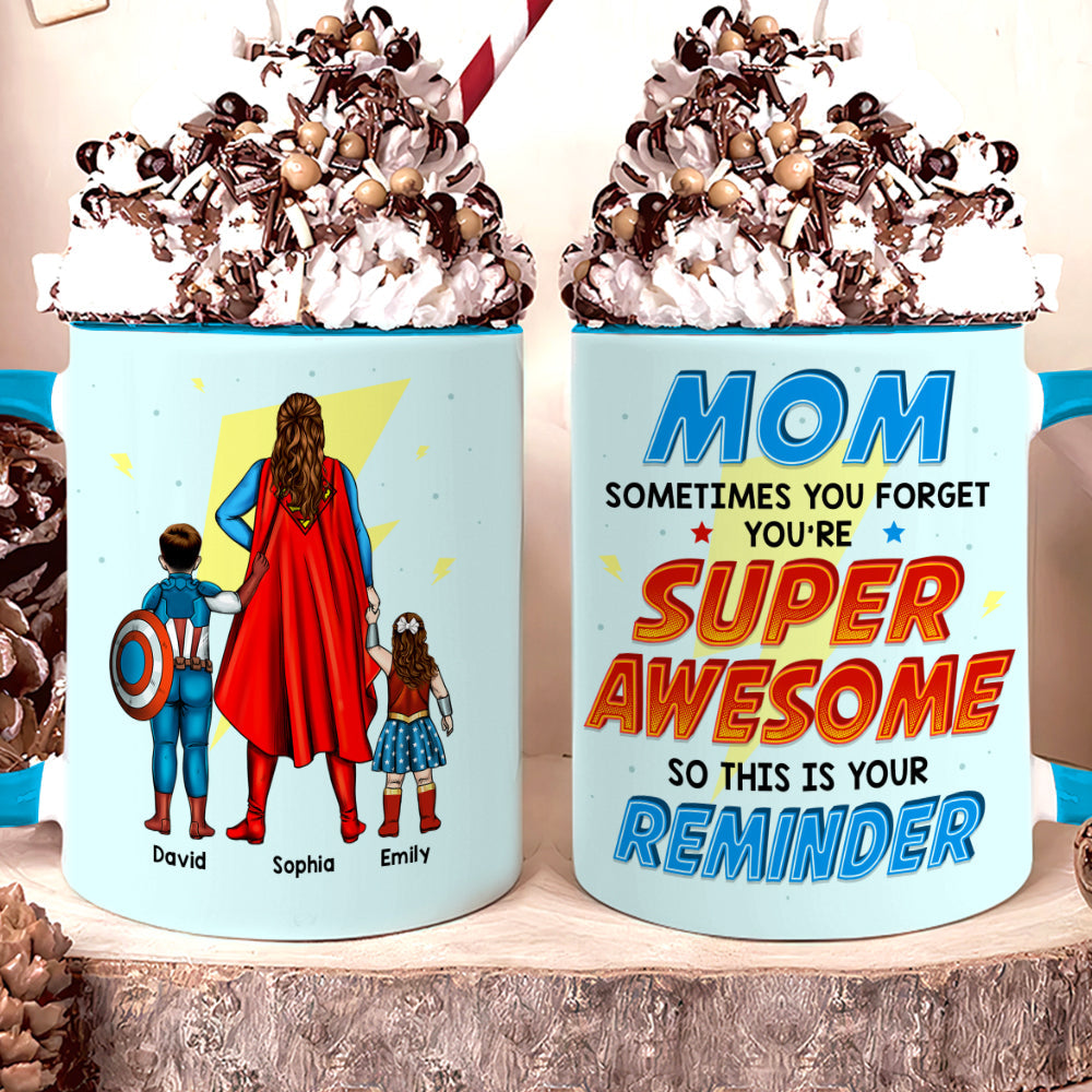 Super Mom Personalized Coffee Mug - Awesome Reminder Gift Coffee Mug PopCulturePrints