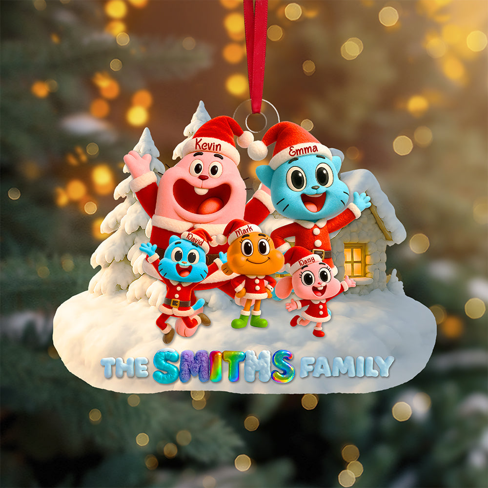 "Celebrate Family Togetherness with Our Personalized Christmas Ornament" - Cute Family Christmas Ornament, Custom Gift for Family and Friends Ornament PopCulturePrints