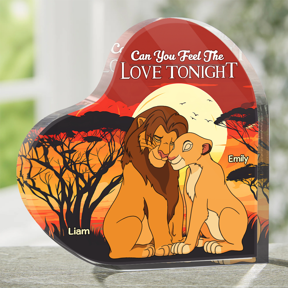 Personalized Couple's Heart Shaped Acrylic Plaque - Love Tonight Shaped Plaques PopCulturePrints
