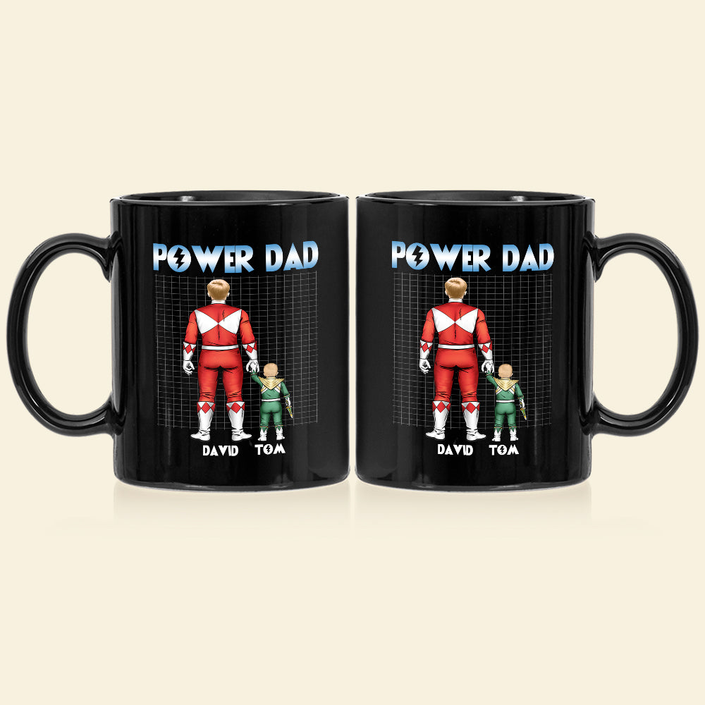 Custom Super Dad Black Mug - Perfect Gift for Father's Day Coffee Mug PopCulturePrints