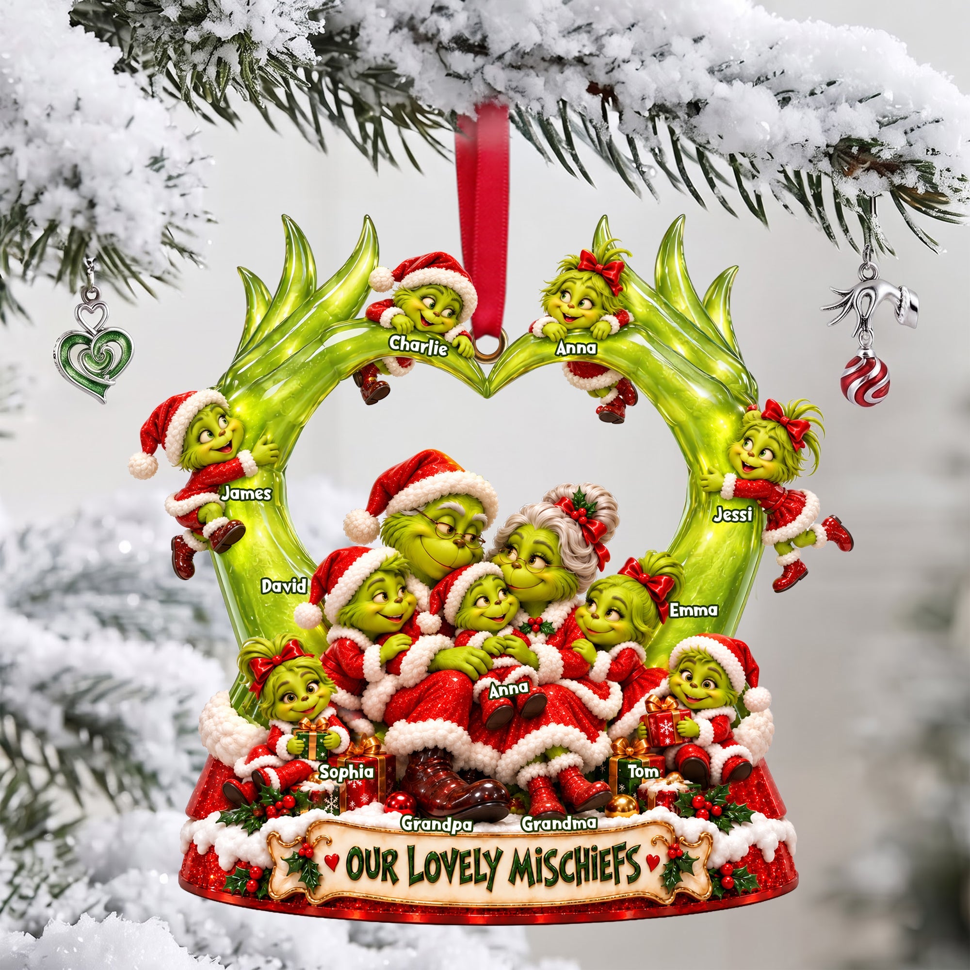 Our Lovely Mischiefs Christmas Ornament - Personalized Gifts for Grandparents Ornament PopCulturePrints