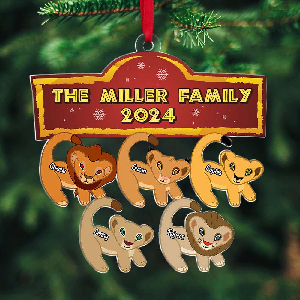 Custom Lion Family Christmas Ornament 2024 Ornament PopCulturePrints