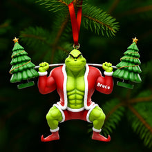 Load image into Gallery viewer, "Lift Your Christmas Spirit!" - Muscle Mischief Acrylic Ornament - Personalized Gift for Fitness Lovers Ornament PopCulturePrints
